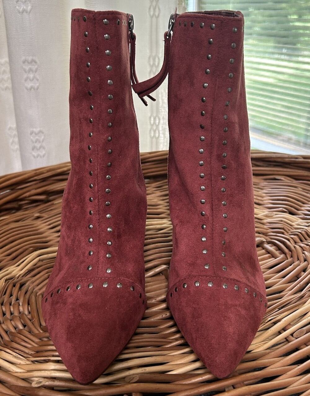 Universal Thread Red Studded Heels Boots Booties Size 7